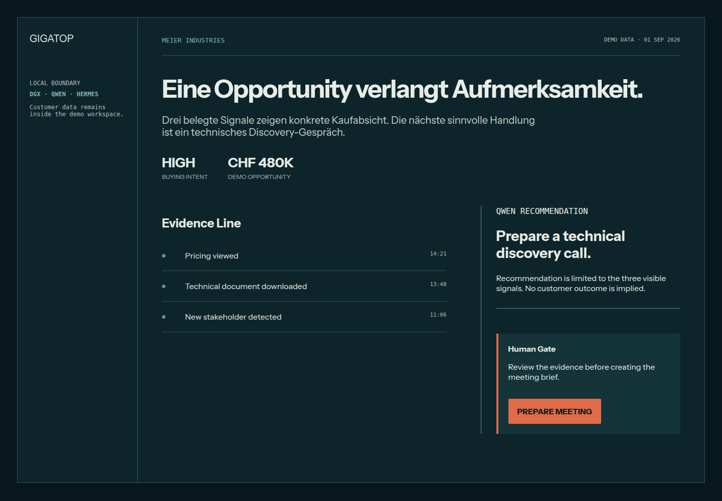 Gigatop Visual Critic in einem geprüften Demo-Systemzustand mit lokaler Bildprüfung